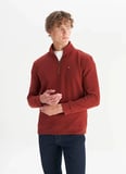 Wrangler Dik Yaka Bordo Erkek Sweatshırt TW2520532810 Bordo Sweatshirt