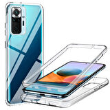 Xiaomi Redmi Note 10 Pro Uyumlu Ön Arka 360 Tam Koruma Şeffaf Soft Silikon Kılıf