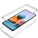 Xiaomi Redmi Note 10 Pro Uyumlu Ön Arka 360 Tam Koruma Şeffaf Soft Silikon Kılıf
