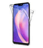 Xiaomi Mi 8 Lite Uyumlu Ön Arka 360 Tam Koruma Şeffaf Soft Silikon Kılıf