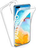 Huawei P40 Pro Uyumlu Ön Arka 360 Tam Koruma Şeffaf Soft Silikon Kılıf