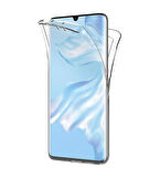 Huawei P30 Pro Uyumlu Ön Arka 360 Tam Koruma Şeffaf Soft Silikon Kılıf