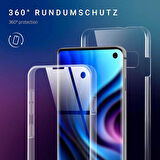 Samsung Galaxy S10 Uyumlu Ön Arka 360 Tam Koruma Şeffaf Soft Silikon Kılıf
