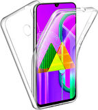 Samsung Galaxy M30s Uyumlu Ön Arka 360 Tam Koruma Şeffaf Soft Silikon Kılıf