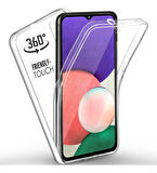 Samsung Galaxy A22 4G Uyumlu Ön Arka 360 Tam Koruma Şeffaf Soft Silikon Kılıf