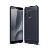 Xiaomi Mi 8 ile Uyumlu Kamera Korumalı Darbe Önleyici Carbon Brushed Silikon Kılıf