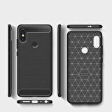 Xiaomi Mi 8 ile Uyumlu Kamera Korumalı Darbe Önleyici Carbon Brushed Silikon Kılıf