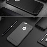 iPhone 7/8 ile Uyumlu Kamera Korumalı Darbe Önleyici Carbon Brushed Silikon Kılıf