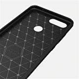 Xiaomi Mi 8 Lite ile Uyumlu Kamera Korumalı Darbe Önleyici Carbon Brushed Silikon Kılıf