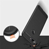 Xiaomi Mi 8 Lite ile Uyumlu Kamera Korumalı Darbe Önleyici Carbon Brushed Silikon Kılıf