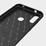 Xiaomi Mi A2 Lite ile Uyumlu Kamera Korumalı Darbe Önleyici Carbon Brushed Silikon Kılıf