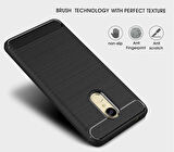 Xiaomi Redmi 5 ile Uyumlu Kamera Korumalı Darbe Önleyici Carbon Brushed Silikon Kılıf