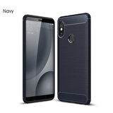 Xiaomi Redmi Note 5 Pro ile Uyumlu Kamera Korumalı Darbe Önleyici Carbon Brushed Silikon Kılıf