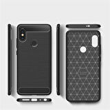 Xiaomi Redmi Note 5 Pro ile Uyumlu Kamera Korumalı Darbe Önleyici Carbon Brushed Silikon Kılıf