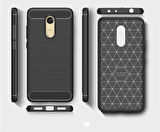 Xiaomi Redmi 5 Plus ile Uyumlu Kamera Korumalı Darbe Önleyici Carbon Brushed Silikon Kılıf