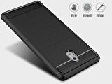 Nokia 3 ile Uyumlu Kamera Korumalı Darbe Önleyici Carbon Brushed Silikon Kılıf