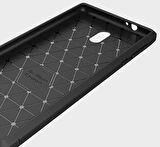 Nokia 3 ile Uyumlu Kamera Korumalı Darbe Önleyici Carbon Brushed Silikon Kılıf