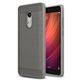 Xiaomi Redmi Note 4X ile Uyumlu Kamera Korumalı Darbe Önleyici Carbon Brushed Silikon Kılıf