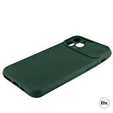 iPhone 12 Pro Uyumlu Kamera Sürgülü Mat Silikon Kılıf
