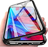 Samsung Galaxy A20/A30 Uyumlu Kılıf Önü Açık Arkası Temperli Camlı Manyetik Adsorpsiyon Darbeye Dayanıklı Kapak
