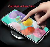 Samsung Galaxy A20/A30 Uyumlu Kılıf Önü Açık Arkası Temperli Camlı Manyetik Adsorpsiyon Darbeye Dayanıklı Kapak