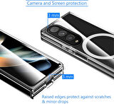 Samsung Galaxy Z Fold 4 Uyumlu Köşe Korumalı Darbe Emici Sert Sararmaz Şeffaf Magsafe Kılıf