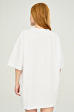 GTR Logolu Oversize B-Shirt Beyaz
