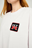 GTR Logolu Oversize B-Shirt Beyaz