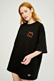GTR Logolu Oversize B-Shirt Siyah