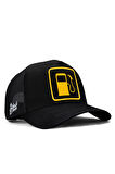 DM Logolu Siyah Trucker Şapka