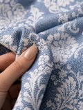 Favora Metrelik Nevresimlik Kumaş 1 Metre Mavi Sarmal Desen