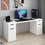 Alen 180 Cm 2 Çekmeceli 2 Dolaplı Çalışma & Oyuncu Masası - Beyaz