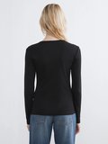 LCWAIKIKI Basic Siyah Bisiklet Yaka Kadın Body