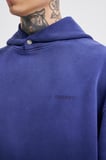 Erkek Gradient Yıkamalı Kapüşonlu Sweatshirt Gece Mavisi