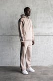 Erkek Hand Made Sprey Efektli Şardonlu Kapüşonlu Sweatshirt Açık Gri
