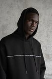 Erkek Patience Baskılı Kapüşonlu Sweatshirt Siyah