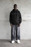 Erkek Patience Baskılı Kapüşonlu Sweatshirt Siyah