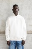 Erkek Basic Yüksek Yaka Sweatshirt Ekru