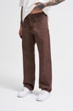 Erkek Relaxed Baggy Jean Pantolon Asit Kahverengi