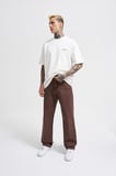 Erkek Relaxed Baggy Jean Pantolon Asit Kahverengi
