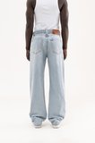 Erkek Oversize Baggy Yıkamalı Jean Pantolon Açık Mavi