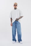Erkek Oversize Baggy Jean Pantolon Aqua
