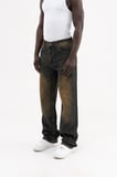 Erkek Effected Velvet Baggy Jean Pantolon Sunburn Wash