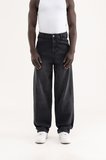 Erkek Basic Baloon Fit Baggy Jean Pantolon Efektli Antrasit