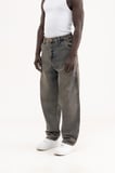 Erkek Basic Baloon Fit Baggy Jean Pantolon Kahverengi-Mavi