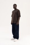 Erkek Basic İnterlok Oversize Tişört Koyu Kahverengi