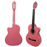 Fourtune Luca CW-200PK Pembe Kesik Kasa Klasik Gitar Seti 4/4 Sap Ayarlı (Cutaway)