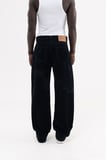 Erkek Suede Finish Baggy Jean Pantolon Siyah