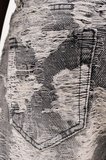 Erkek Kamuflaj Desenli Jakarlı Baggy Pantolon Gri