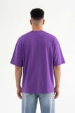 Erkek Basic Pamuklu Super Oversize Tişört Açık Mor